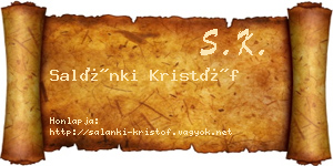 Salánki Kristóf névjegykártya